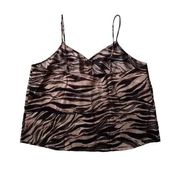 Nine West Plus Size Tan and Black Zebra Print Lightweight Camisole Women's XXL - Picture 2 of 12